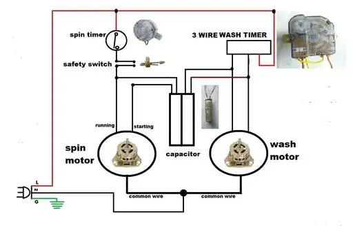 4 wire washing machine timer connection diagram